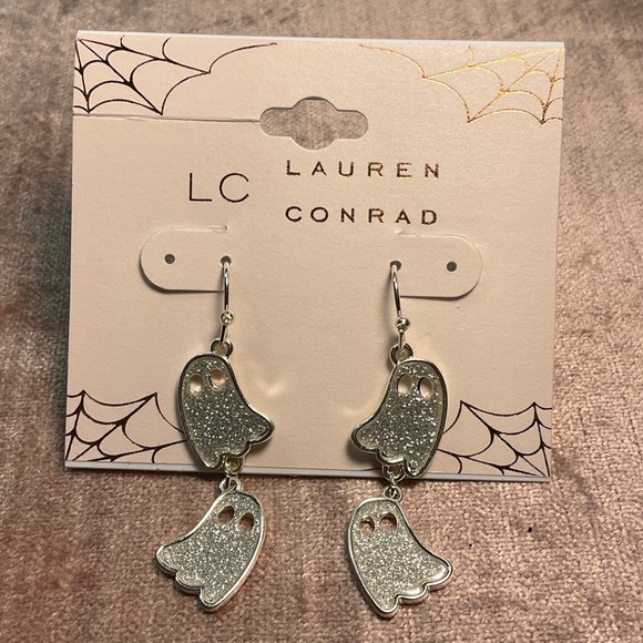 LC Lauren Conrad Silver Ghost Earrings - Picture 1 of 1